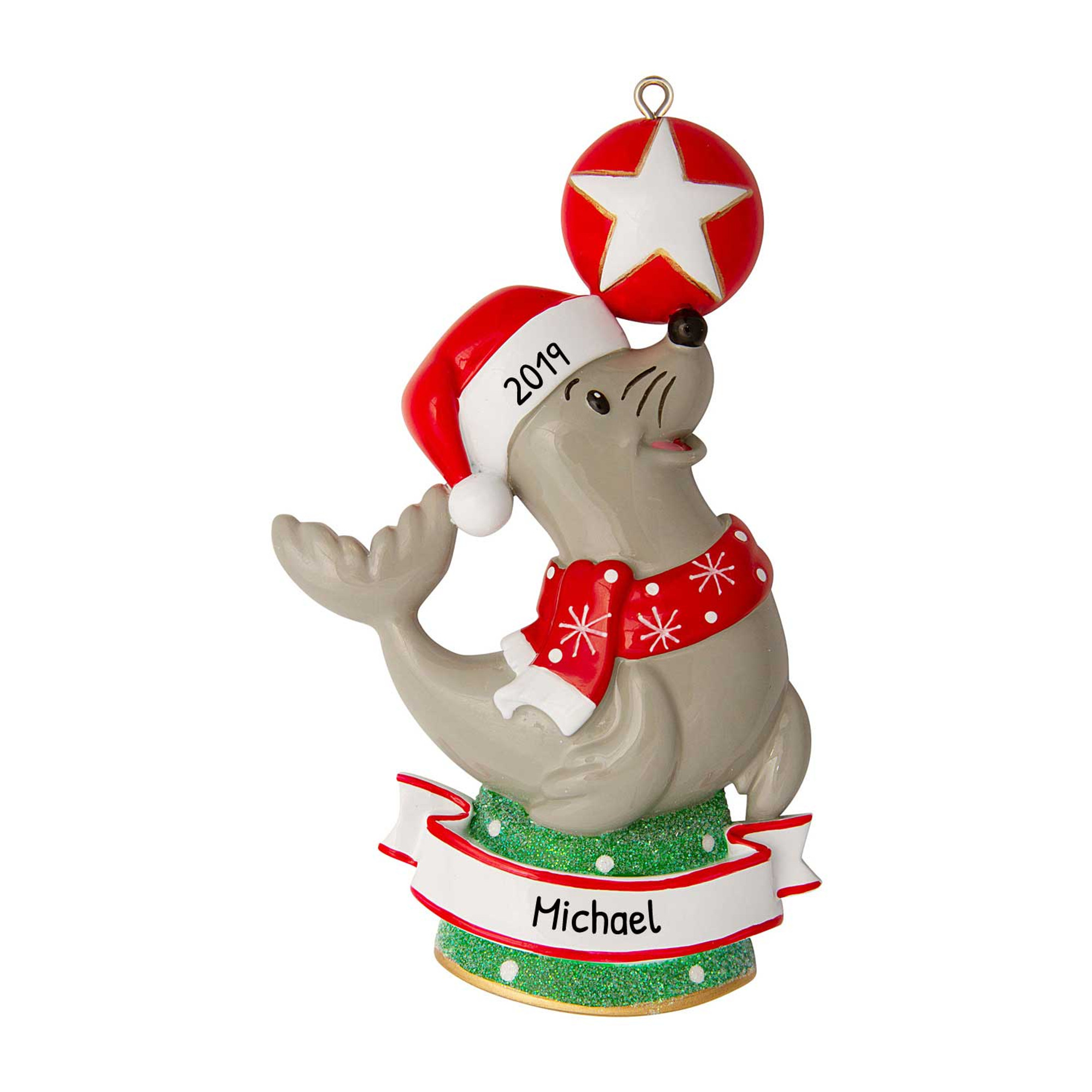 Personalized Sea Lion Christmas Ornament