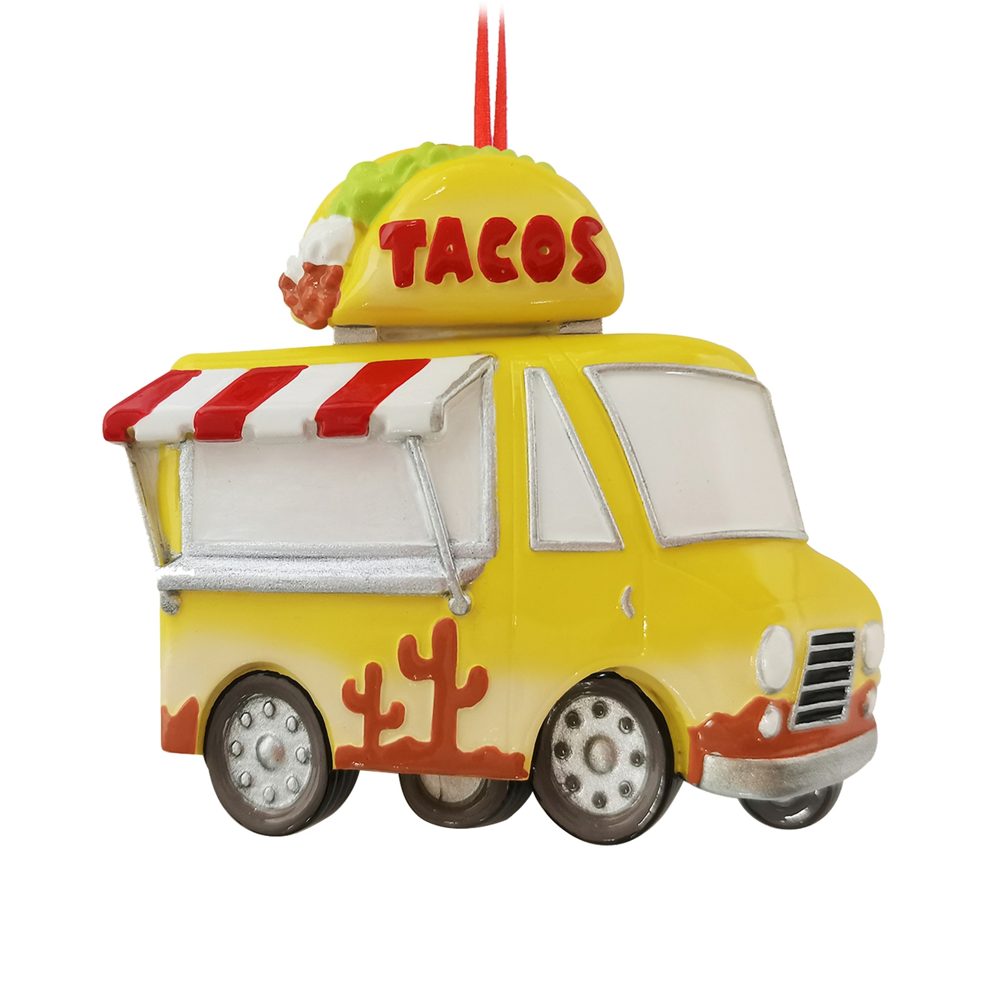 Personalized Yellow Taco Truck Christmas Ornament