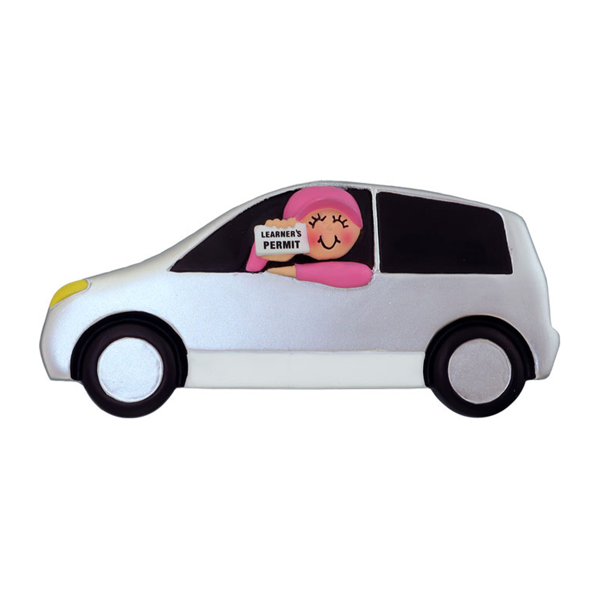 Personalized Learners Permit Girl in Car Ornament