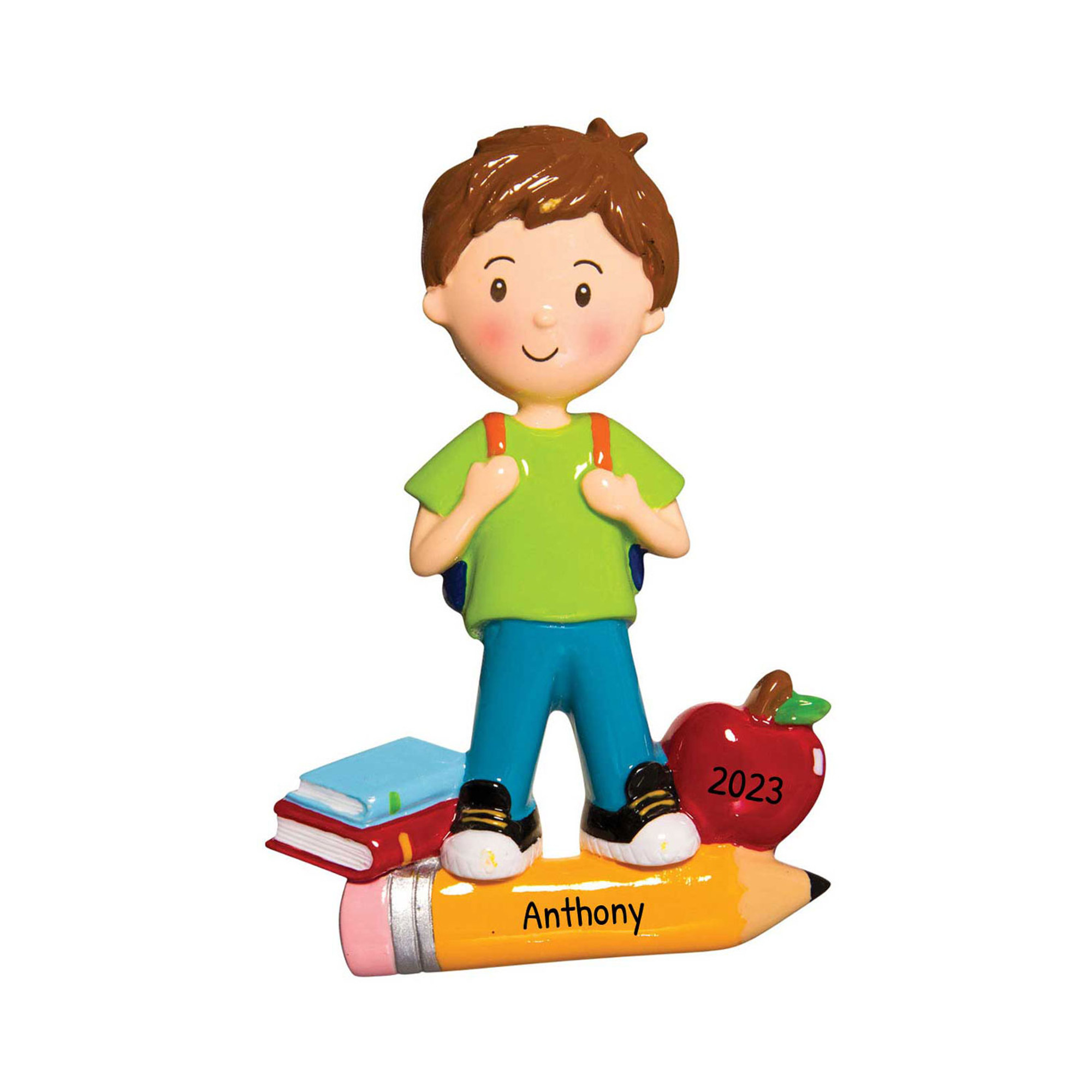 Personalized Boy on Pencil 1st Day of Preschool Ornament