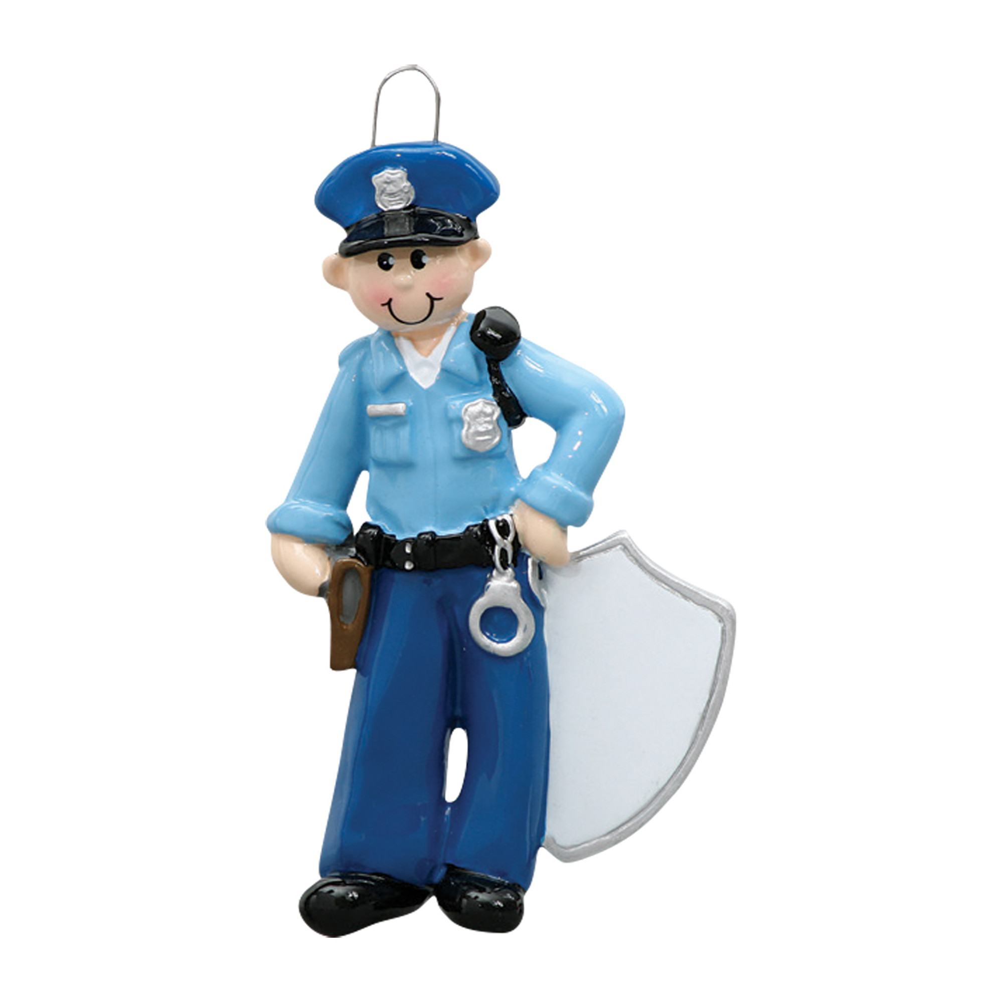 Personalized Policeman in Blue Uniform Appreciation Ornament