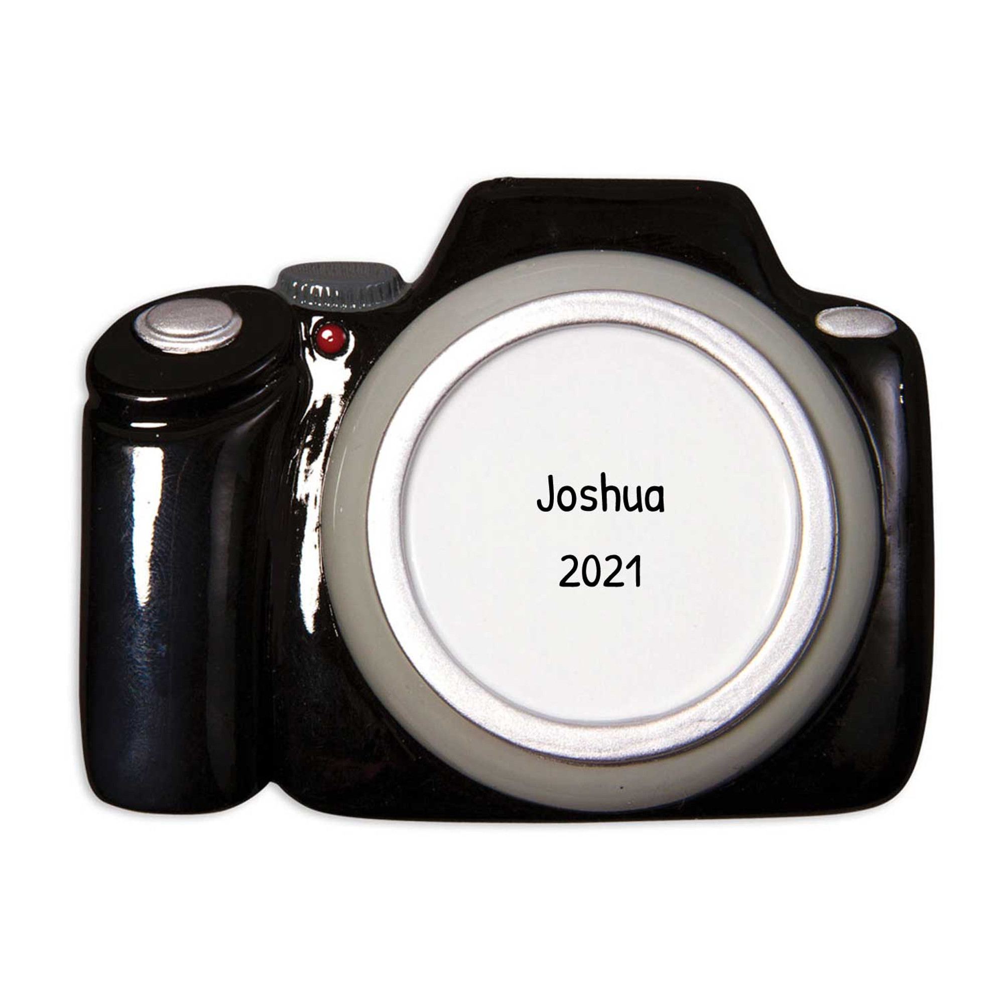 Personalized Black Vintage Camera Photographer Ornament