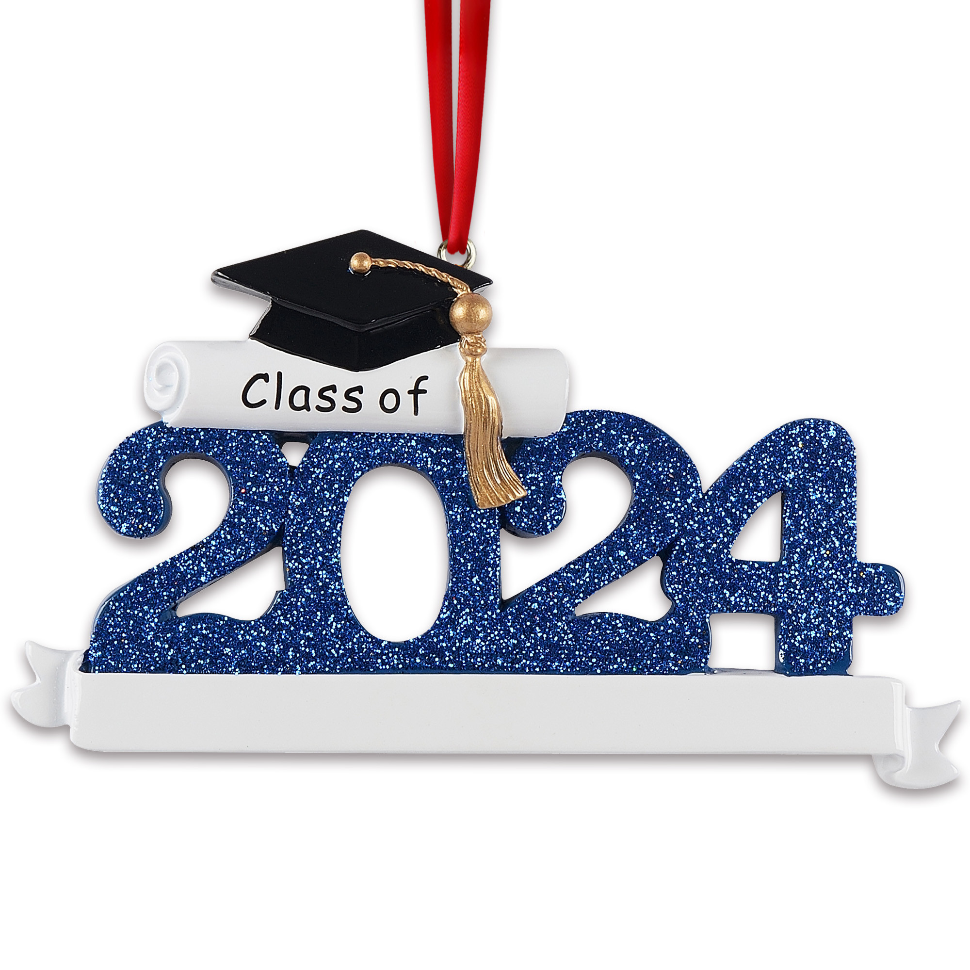 Personalized Class of 2024 Graduation Cap Blue Ornament