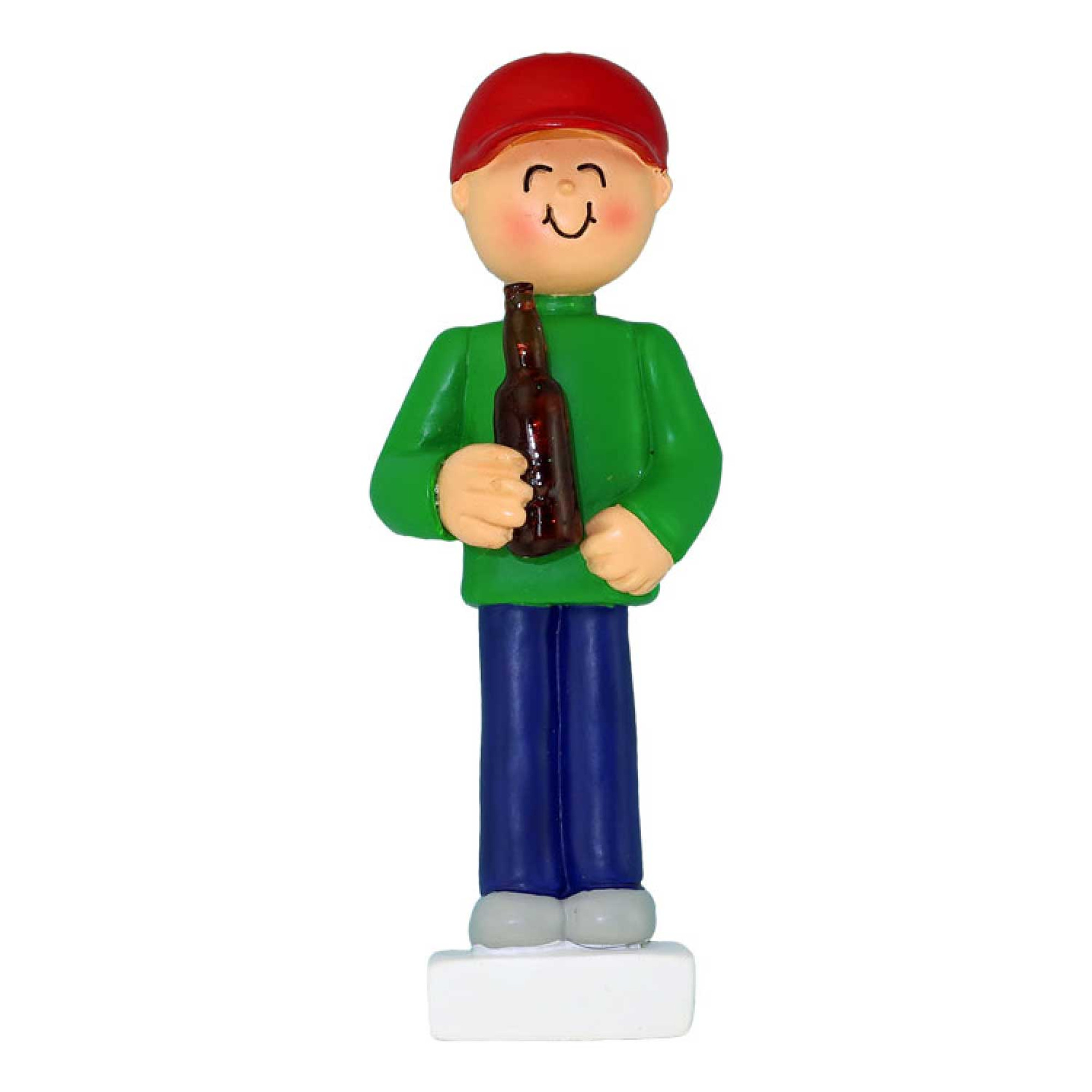 Personalized Male Beer Lover Alcoholic Christmas Ornament