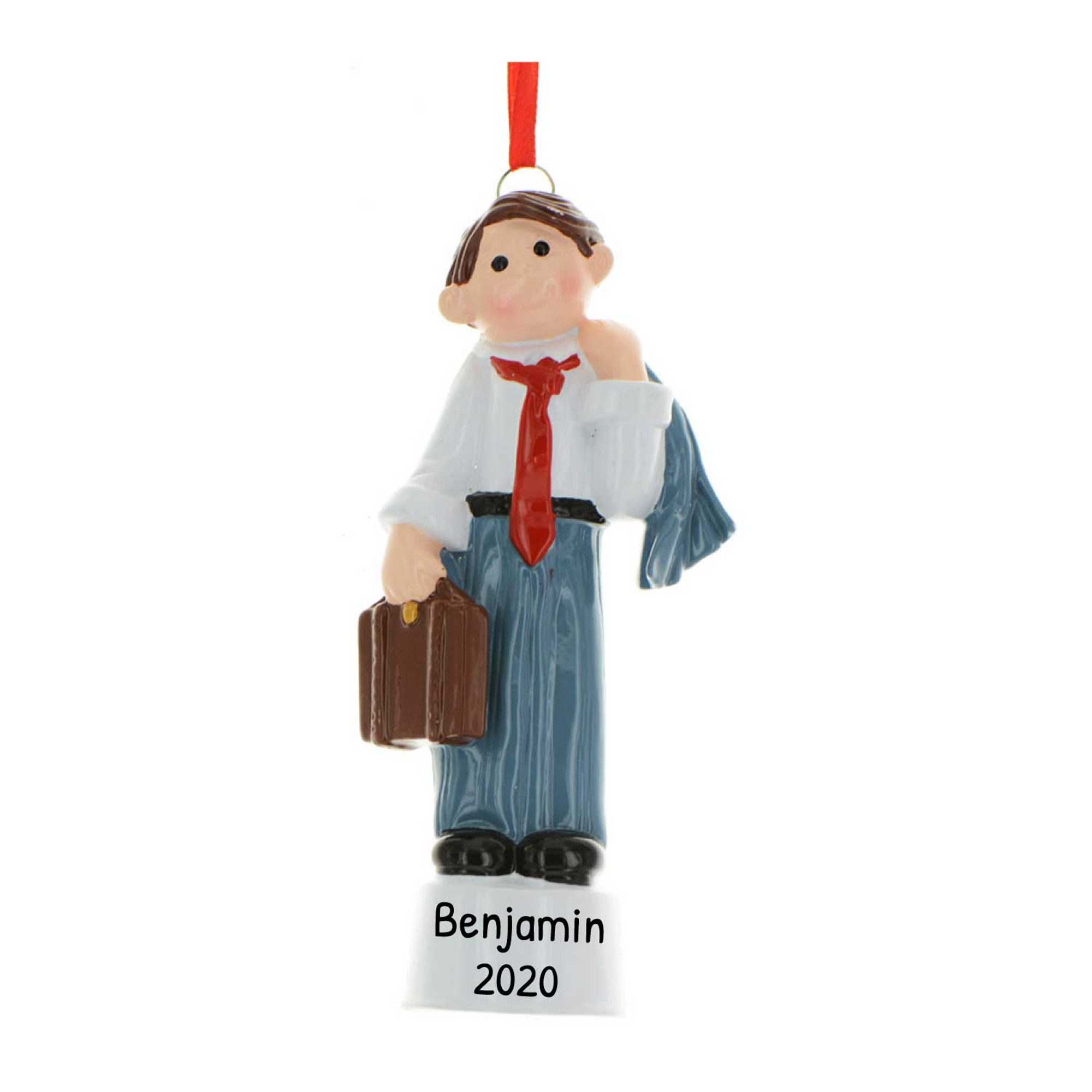 Personalized Male Office Working Clocking Out Ornament