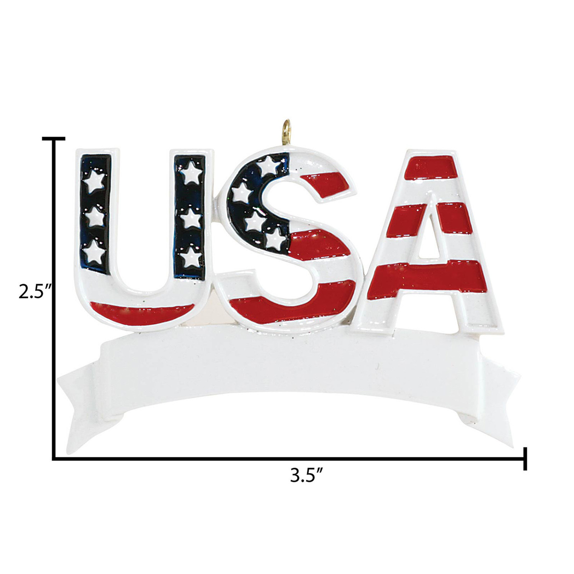 Personalized USA Lettered Flag Fourth of July Ornament