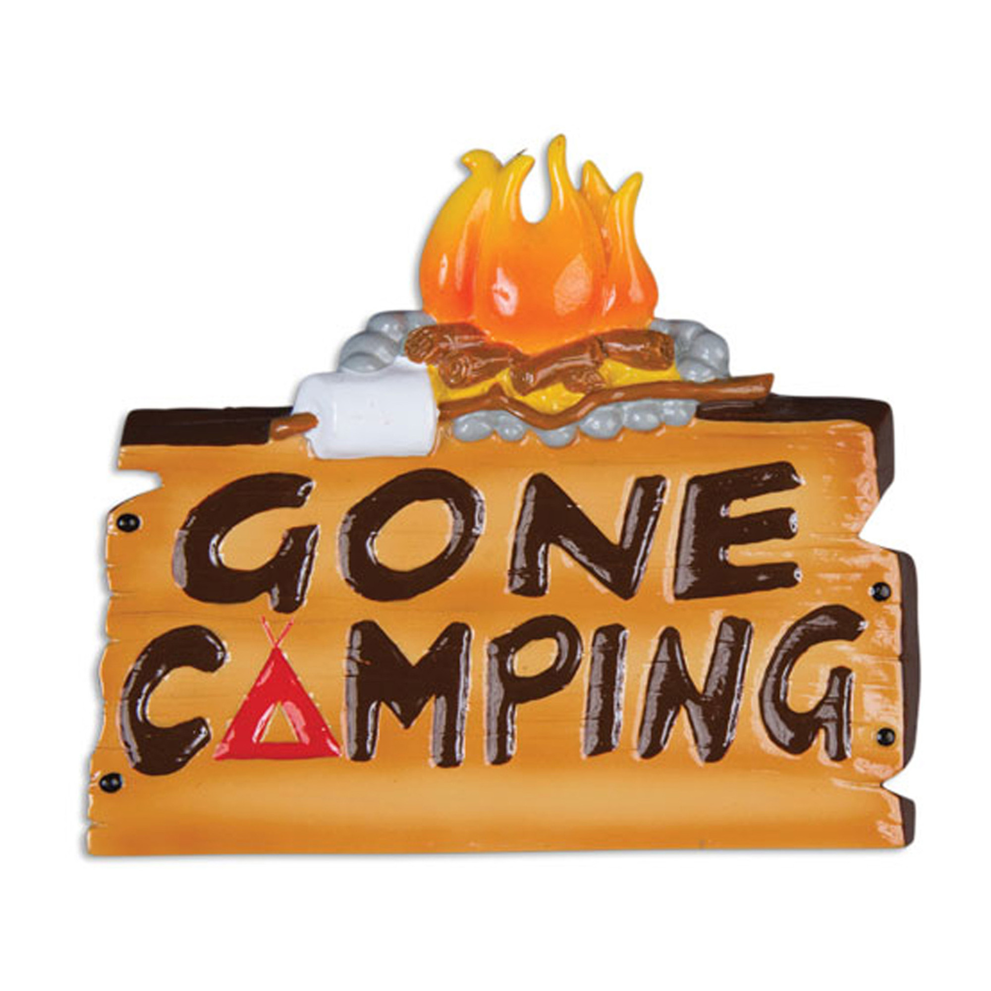 Personalized Bonfire Adventure Gone Camping Ornament