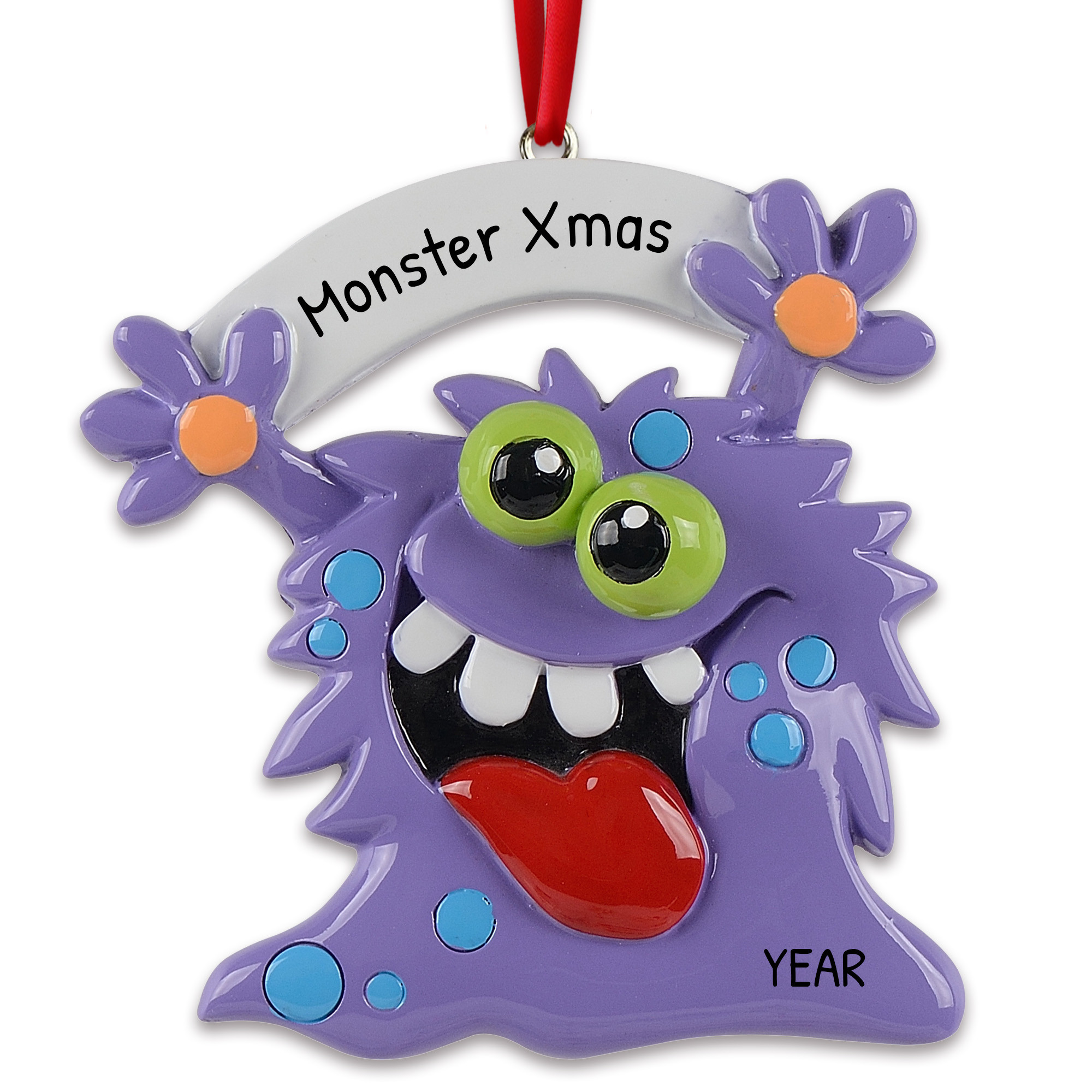 Personalized Purple Monster Gift for Kids Christmas Ornament