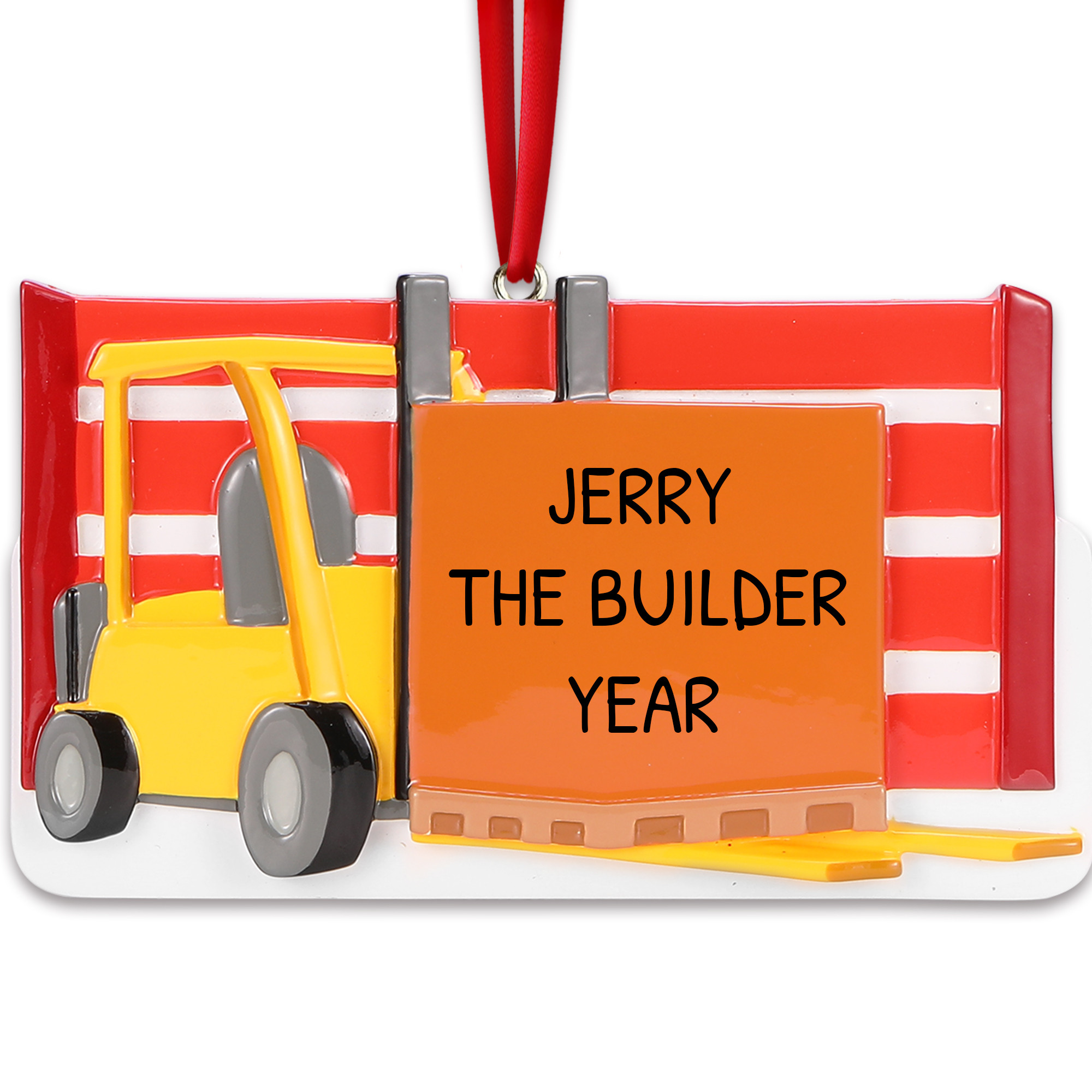 Personalized Fork Lift Moving Truck Christmas Ornament