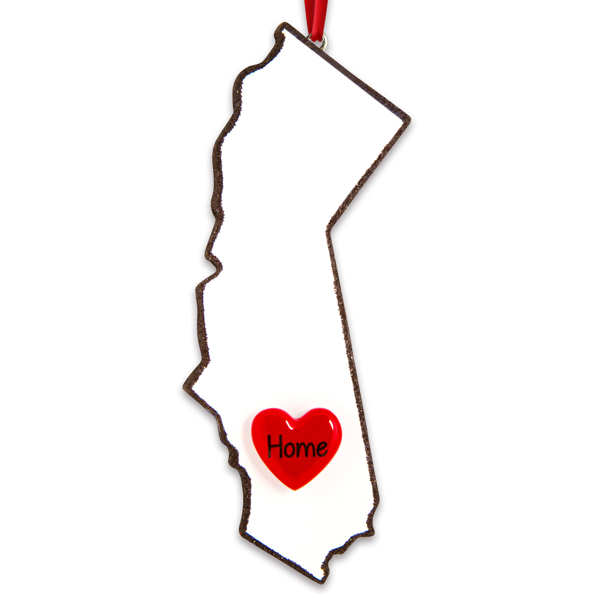 Personalized California Map Souvenir Christmas Ornament