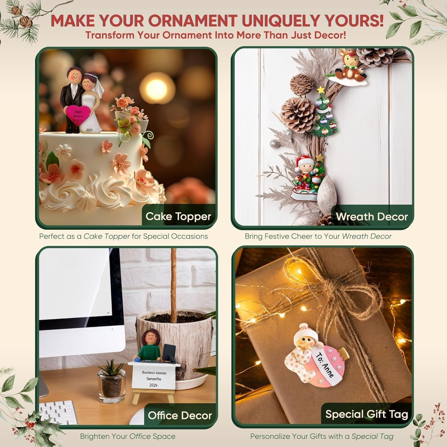 3D Toddler Ornaments for Christmas Tree 2025 - Ornament for Kids Girl Swinging Ornament for Girls Personalized Christmas Ornaments for Kids Gifts for Girls with Teddy Toddler Girl Decorations