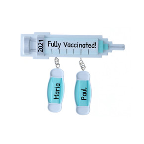 Personalized Couple Syringe Christmas Ornament