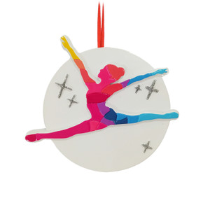Personalized Colorful Gymnastics Split Leap Ornament