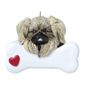Personalized Pekingese Dog Bone Christmas Ornament