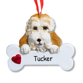 Personalized Cockapoo Dog Bone Christmas Ornament