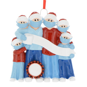 Personalized Pandemic Survivor Family of 6 Ornament