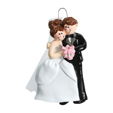 Personalized Dancing Just Married Wedding Couple Ornament
