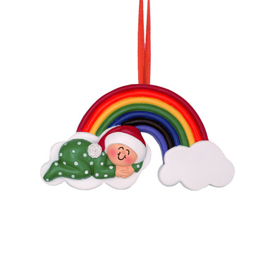 Personalized Baby Rainbow Christmas Ornament