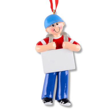 Personalized Back to School Boy with Backpack Ornament
