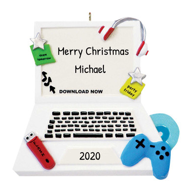 Personalized Gaming Laptop Gamer Stuff Ornament