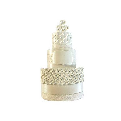 Personalized Elegant Wedding Cake First Christmas Ornament
