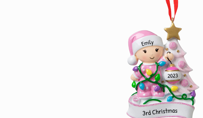 Personalized Baby Girl Christmas Ornament Personalized Baby Girl Christmas Ornament