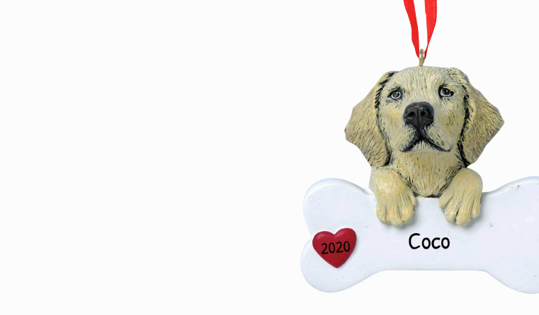 Personalized Yellow Lab Dog Bone Ornament Personalized Yellow Lab Dog Bone Ornament