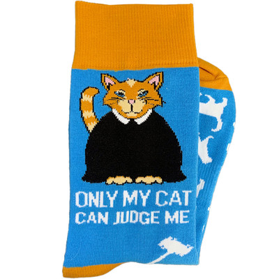 Cat Judge socks, folded