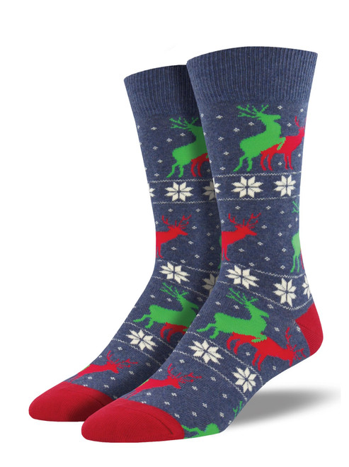 Naughty Reindeer Holiday Socks For Men Naughty Reindeer Holiday Socks For Men