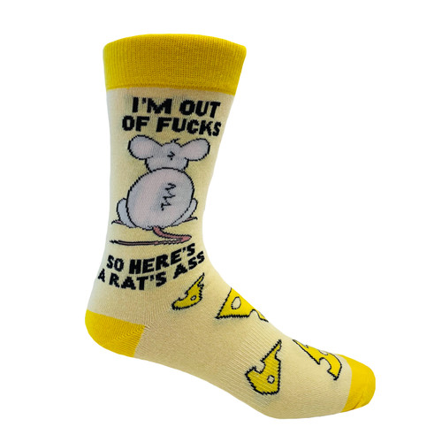 I'm Out Of Fucks So Here's A Rat's Ass Socks I'm Out Of Fucks So Here's A Rat's Ass Socks