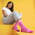 AI-generated styling image of Hooray For Boobies Boob Socks For Women — on a model