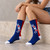 Texas Blocks Crew Socks — Seated Women