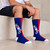 Texas Blocks Crew Socks — Seated Men