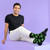 AI-generated styling image of Come In Peace Alien Socks For Men — on a model