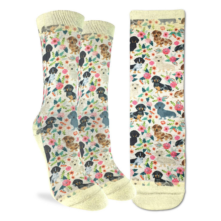 Floral Dachshund Socks For Women