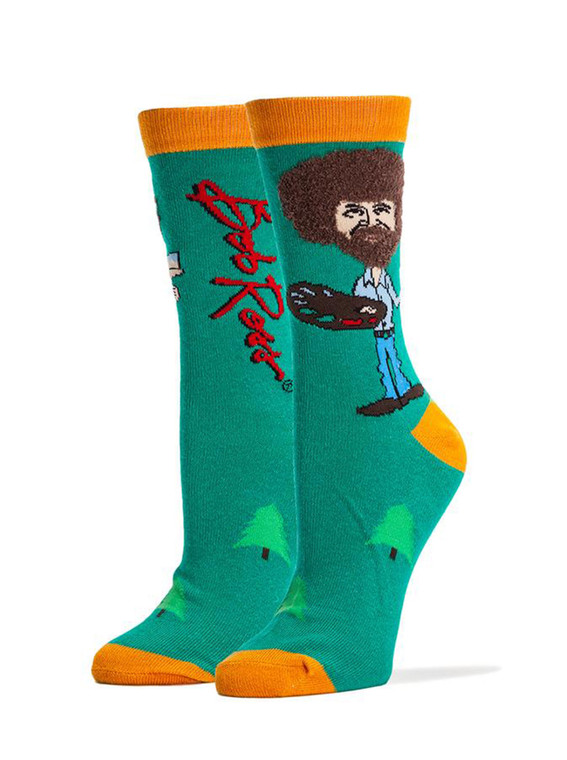 Fuzzy Hair Bob Ross Socks For Women