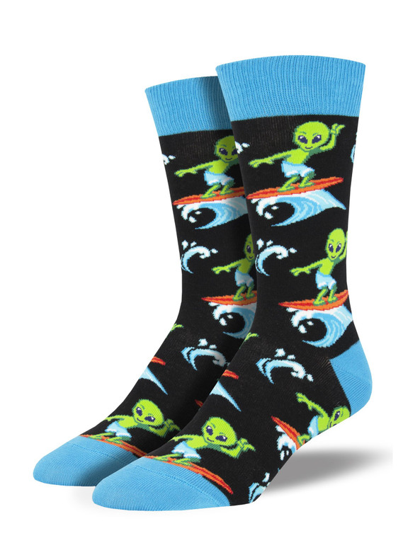 Surfing the Galaxy Alien Socks For Men