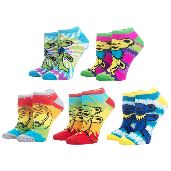 Grateful Dead Tie Dye 5 Pack Ankle Socks
