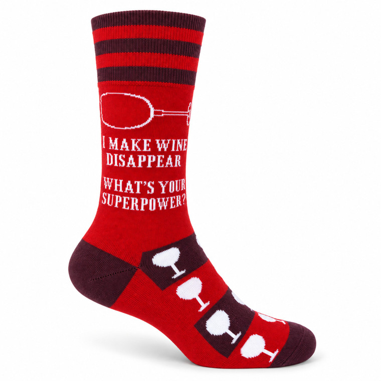 I Make Wine Disappear What's Your Superpower Socks For Women