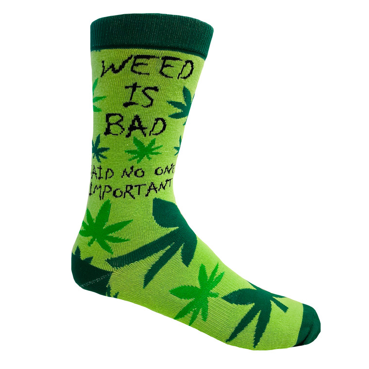 Weed Is Bad Said No One Important Socks