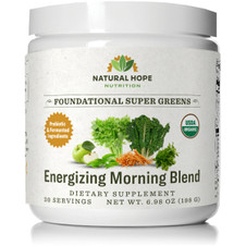 Organic Energizing Morning Greens 7oz, Natural Hope Herbals
