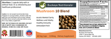 Mushroom 10 Blend 60veg capsules, Buckeye Nutritionals