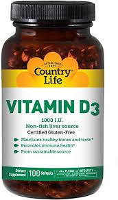 Vitamin D3 1000 IU 200sg, Country Life