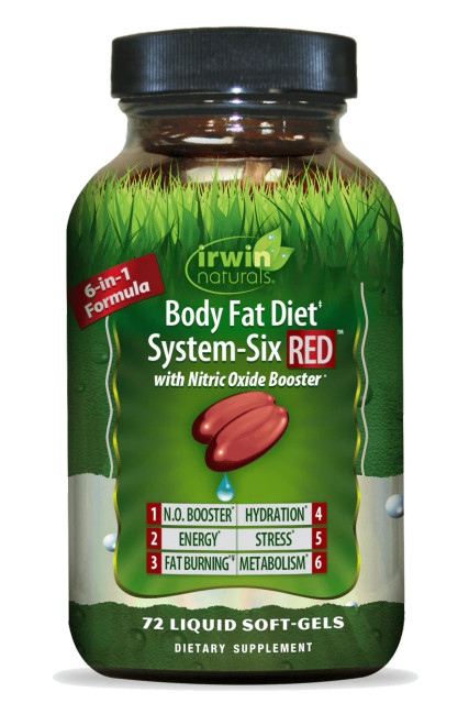 Body Fat Diet System-Six RED 72 Liquid Soft-Gels, Irwin Naturals