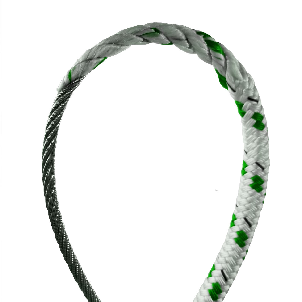 3/8 - Wire-to-Rope Halyard w/ 1/8 Wire Diameter (Green Tracer) by U.S. Rigging