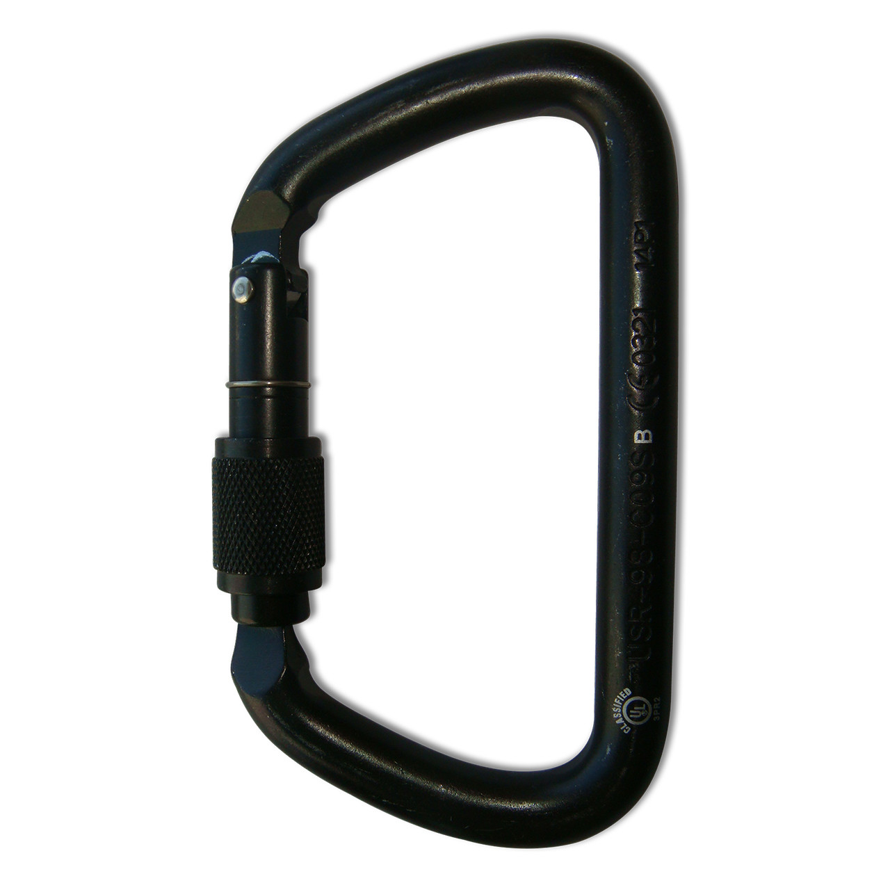 NFPA Large D Carabiner Screw Lock (Black) Climbing Carabiners U.S