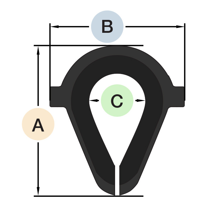 Nylon Fiber Rope Thimble w/ Ears by DuraBrite Fiber Rope Thimbles U