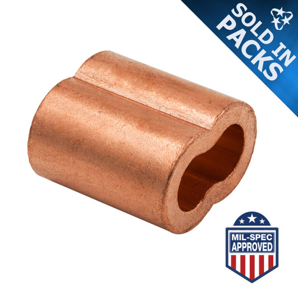 Plain Copper Duplex Sleeves (Oval Cable Ferrules)