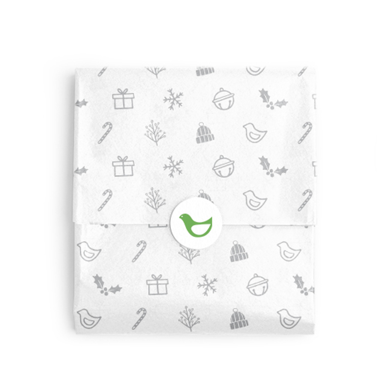 Decorative 100% Recycled Tissue Paper - Grey Holiday Icons on White - 20 x  30 - EcoEnclose