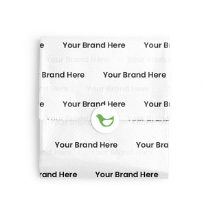 Custom Branded 100% Recycled Tissue Paper - 19.5 x 30" - Case of 480 Sheets - White - 1 Color